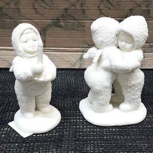 Department 56 Winter Tales Snowbabies- "I need a hug",& "Just one little candle"
